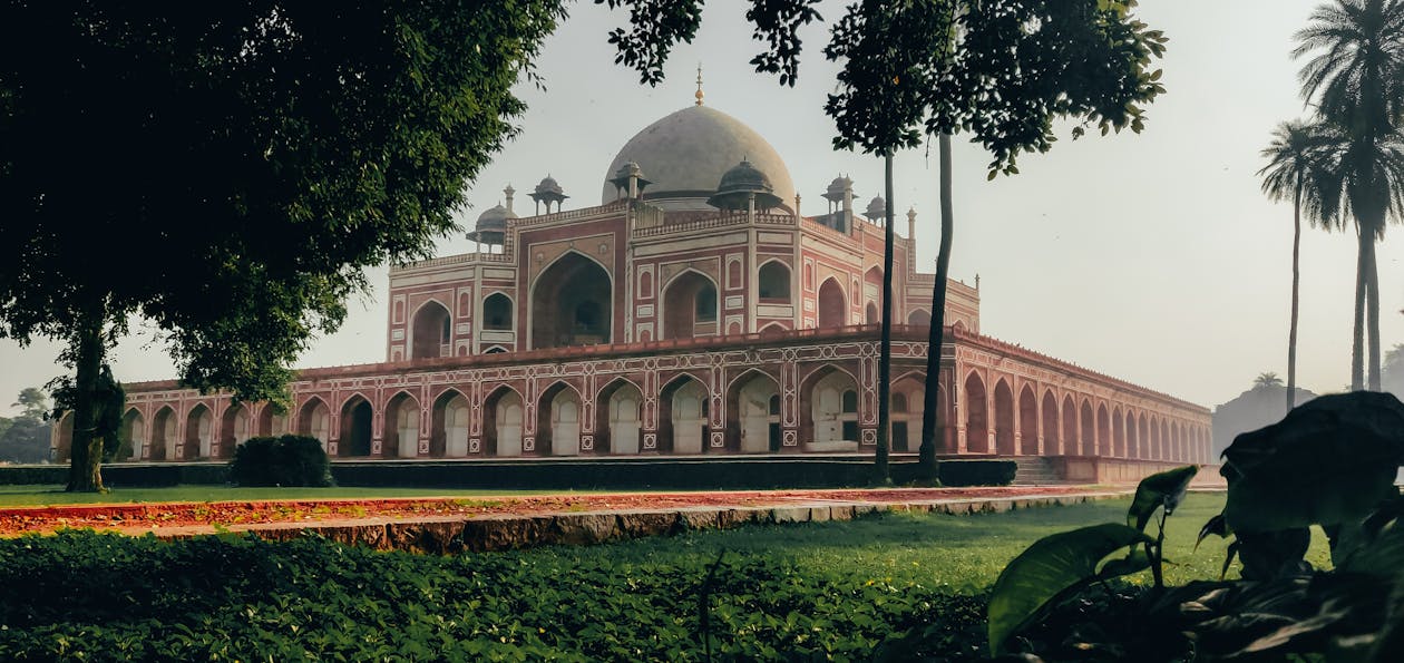 Free View of Humayunss Tomb in India Stock Photo