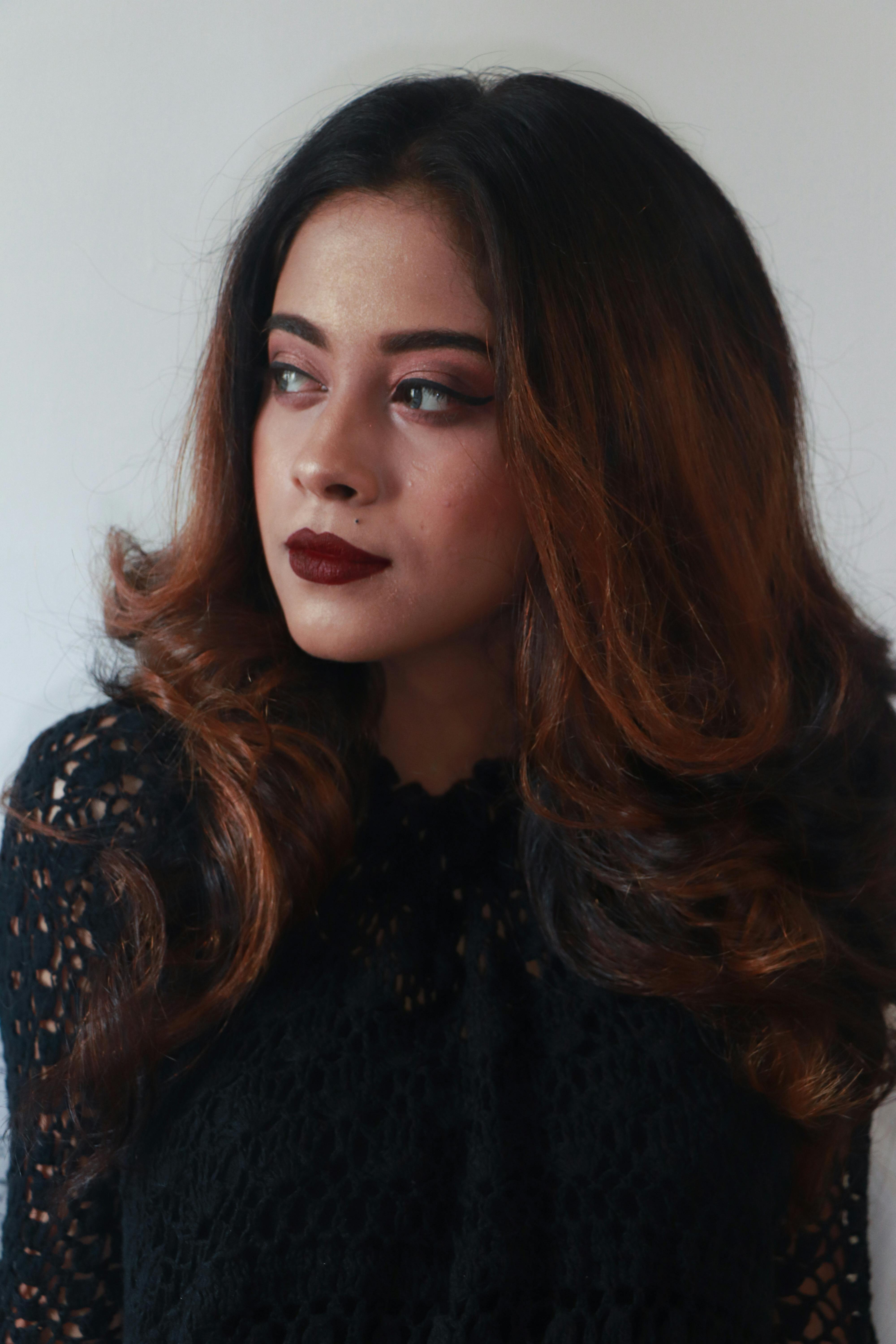 Woman in Black and White Floral Shirt · Free Stock Photo