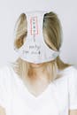 Woman in White Crew Neck Shirt