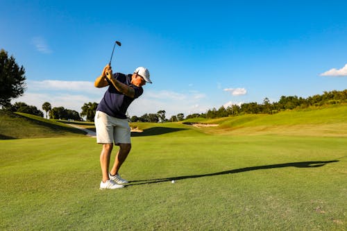 Man in Blue Top Playing Golf