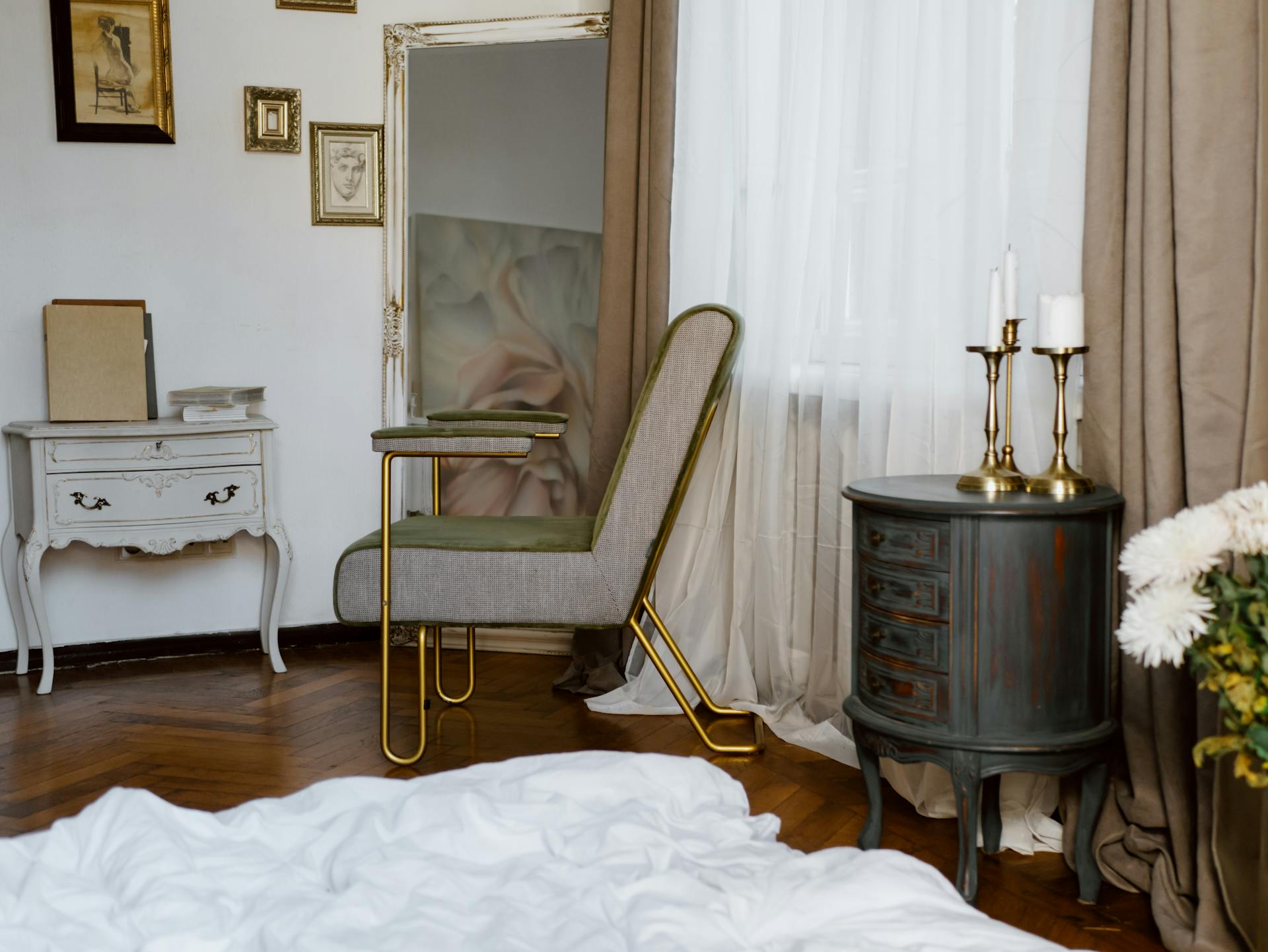 Brown Wooden Chair Beside White Table