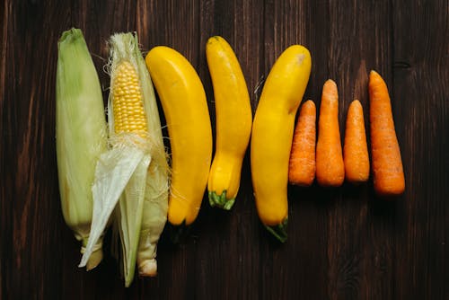 Free Fresh Vegetables on a Wooden Surface Stock Photo
