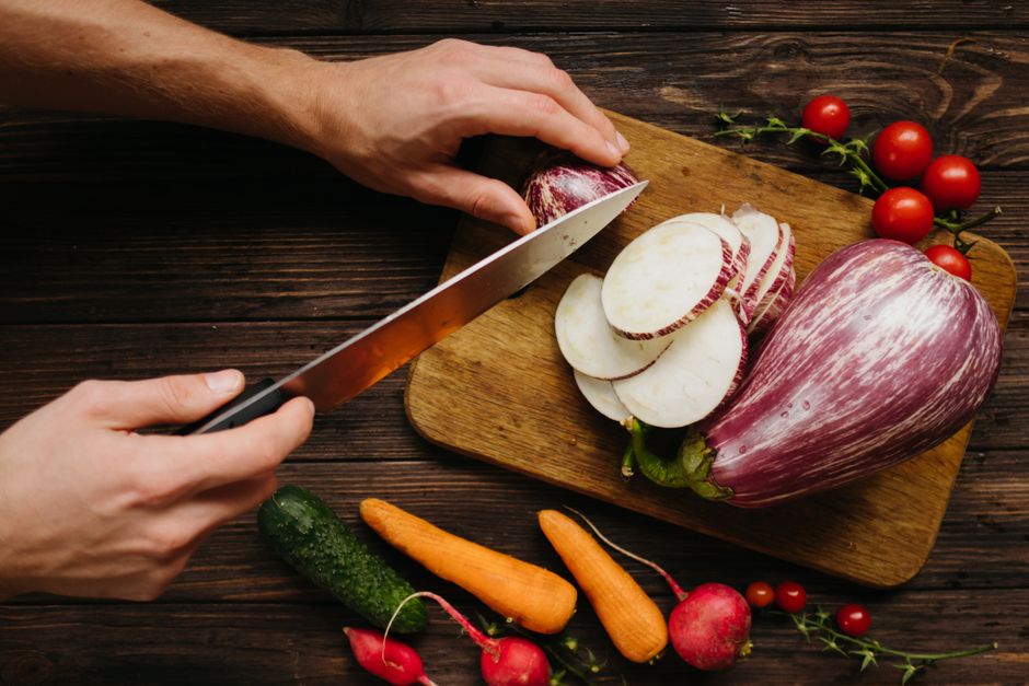 Eggplant salad with garlic
