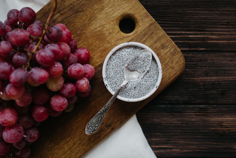 frozen grapes in a small bowl