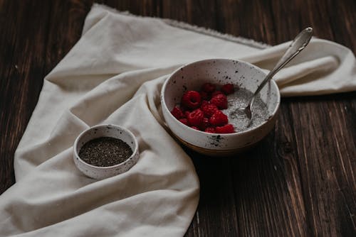 Free Raspberry in White Ceramic Bowl Stock Photo