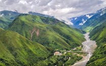 Green Mountains Under the Cloudy Sky