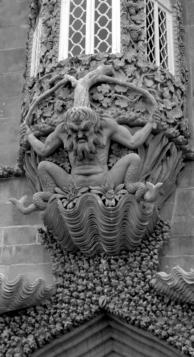 Sculpture In Palacio De Pena In Sintra, Portugal