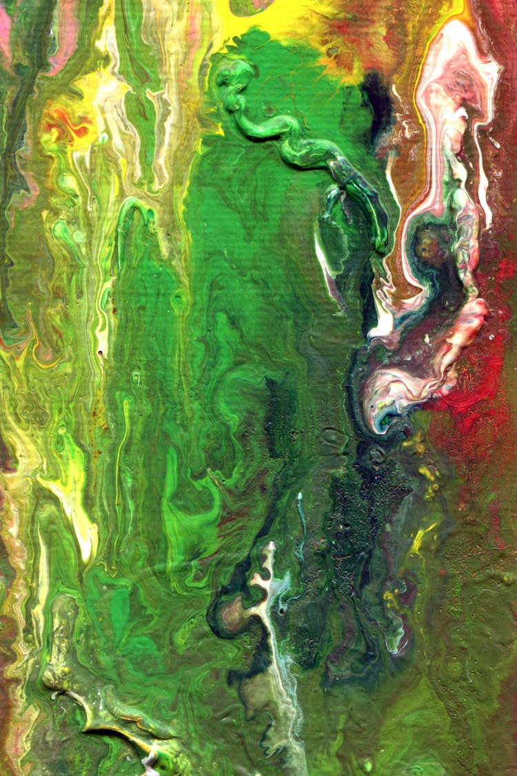 Green Red And Yellow Abstract Painting