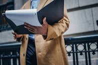 African American entrepreneur checking documents