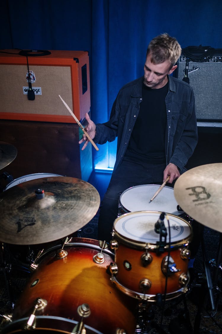 Man Playing Drums