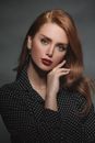 Woman in Black and White Polka Dot Shirt