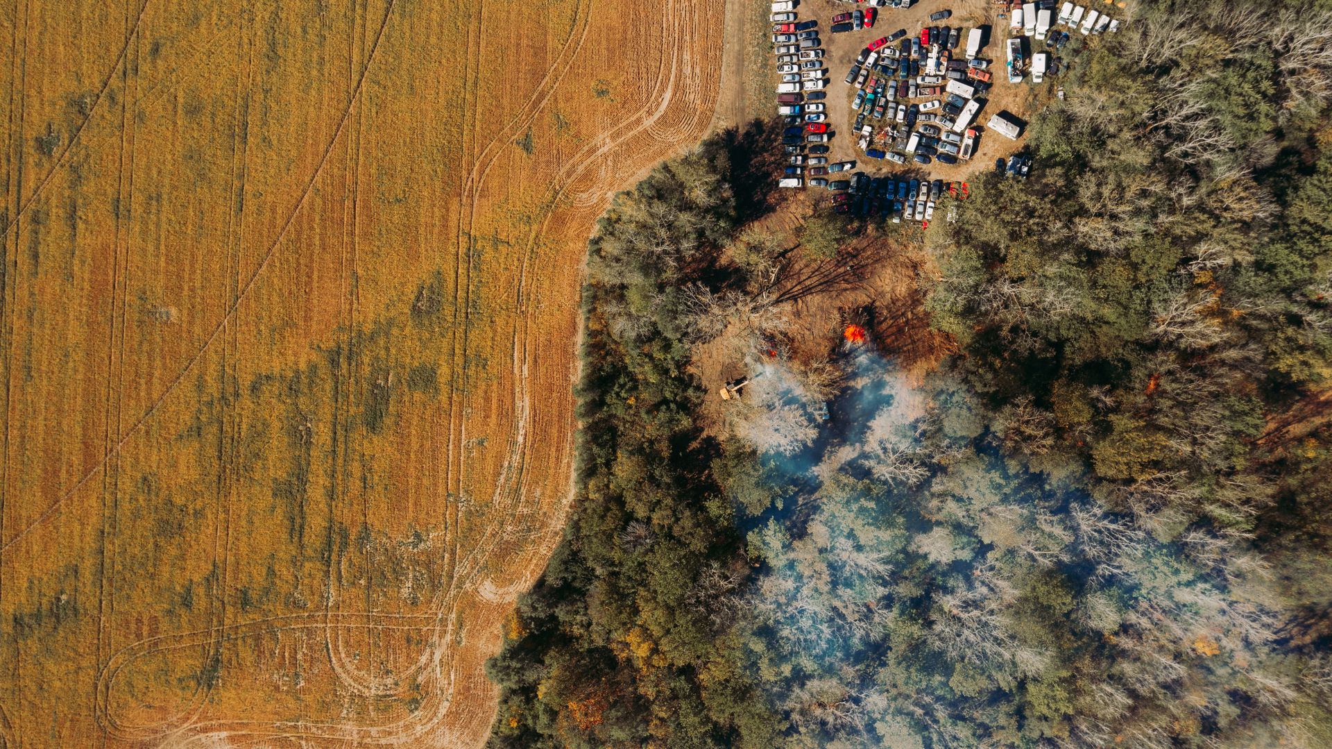 Satellite imagery showing smoke from a wildfire