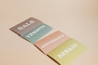Sale Cards on Beige Background