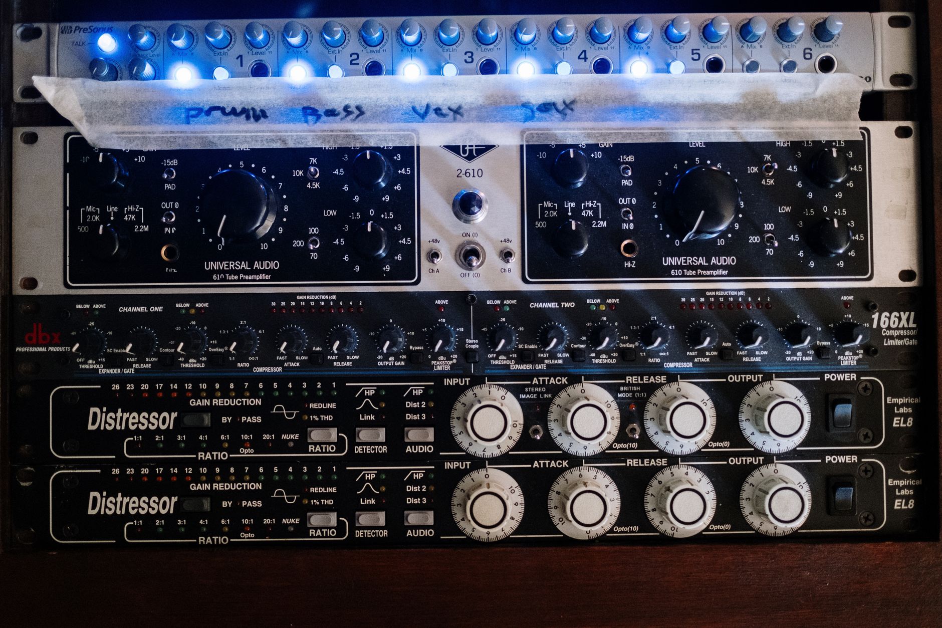 Mixer Record Output RCA cables connected to a DJ mixer record output