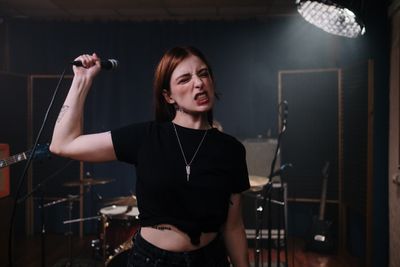 Lia Patel, head of artist management, singing at rehearsal
