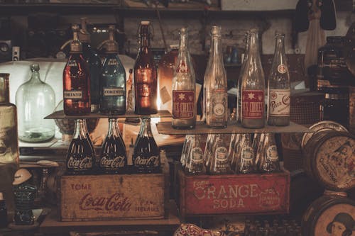 Collection of Vintage Soda Bottles 