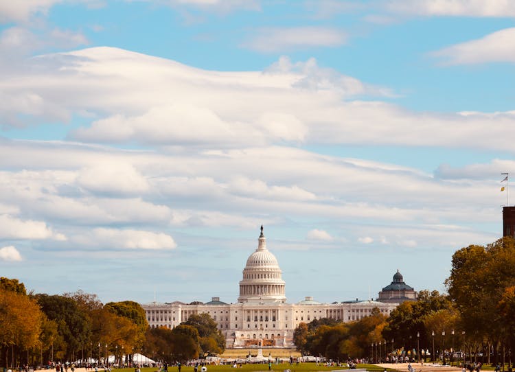 United States Capitol In Autumn 