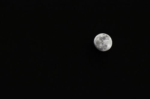 Moon in Black Sky