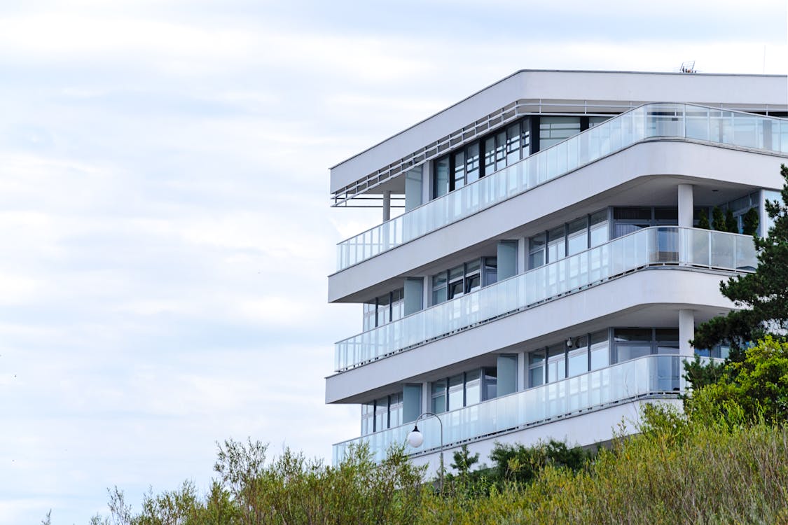 Free White and Blue High-rise Building Stock Photo