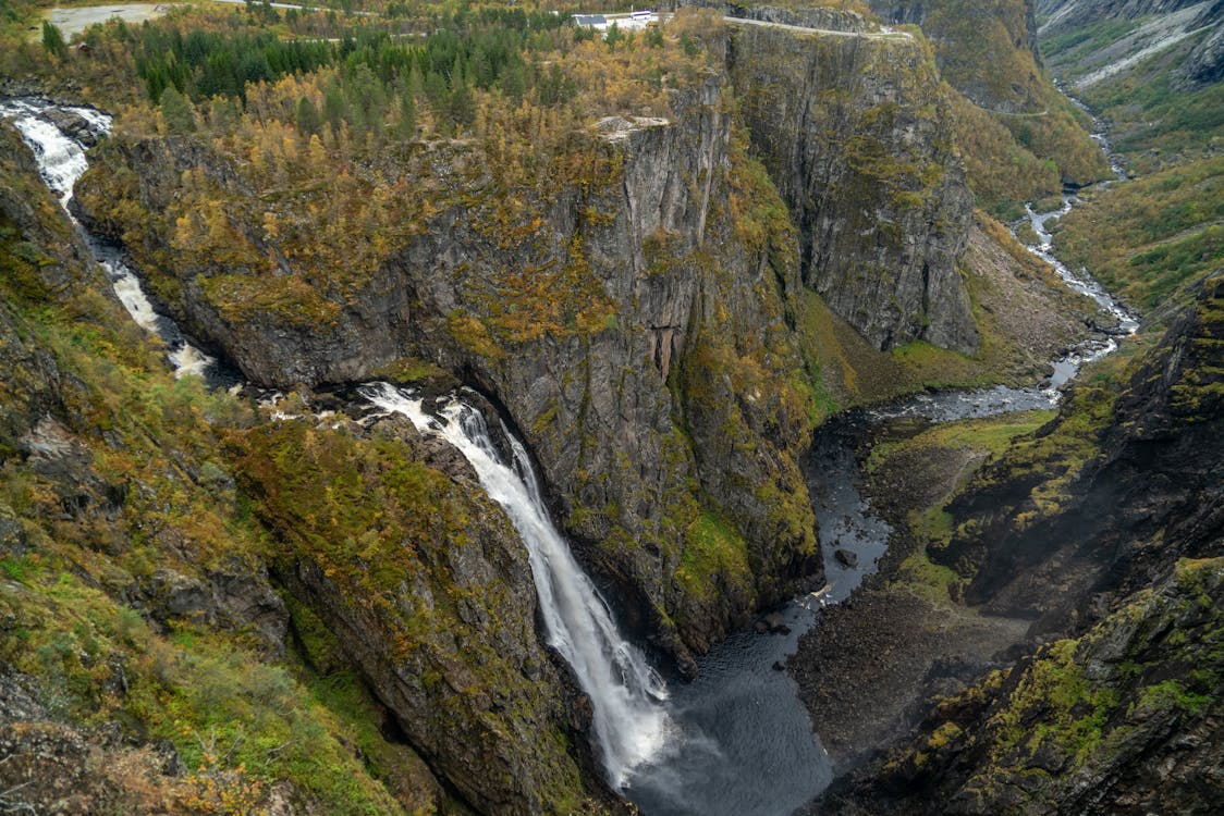 Foto d'estoc gratuïta de cascada, cascades, foto des d'un dron