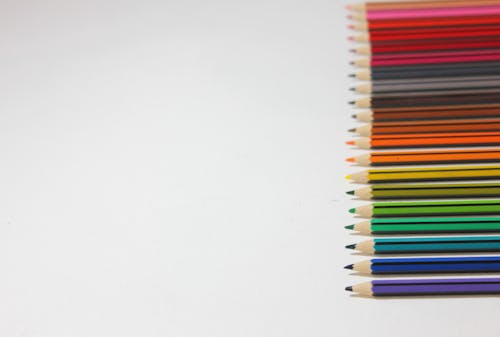 Color Pencils on White Background