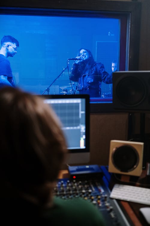 Musicians Recording in Studio