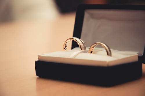 Free Weddings Ring in the Box Stock Photo