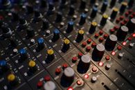Blue and Black Audio Mixer