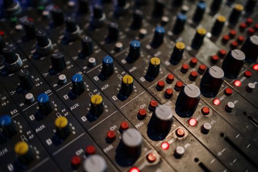 Blue and Black Audio Mixer