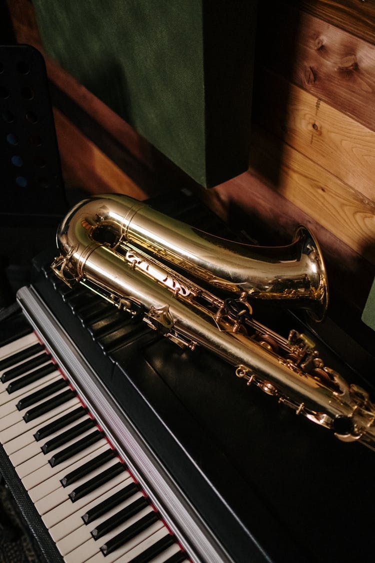 Saxophone On Top Of A Piano