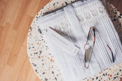 Sustainable Material Folded and Put on a Coffee Table 