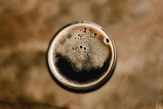 Top View of a Glass of Beer 