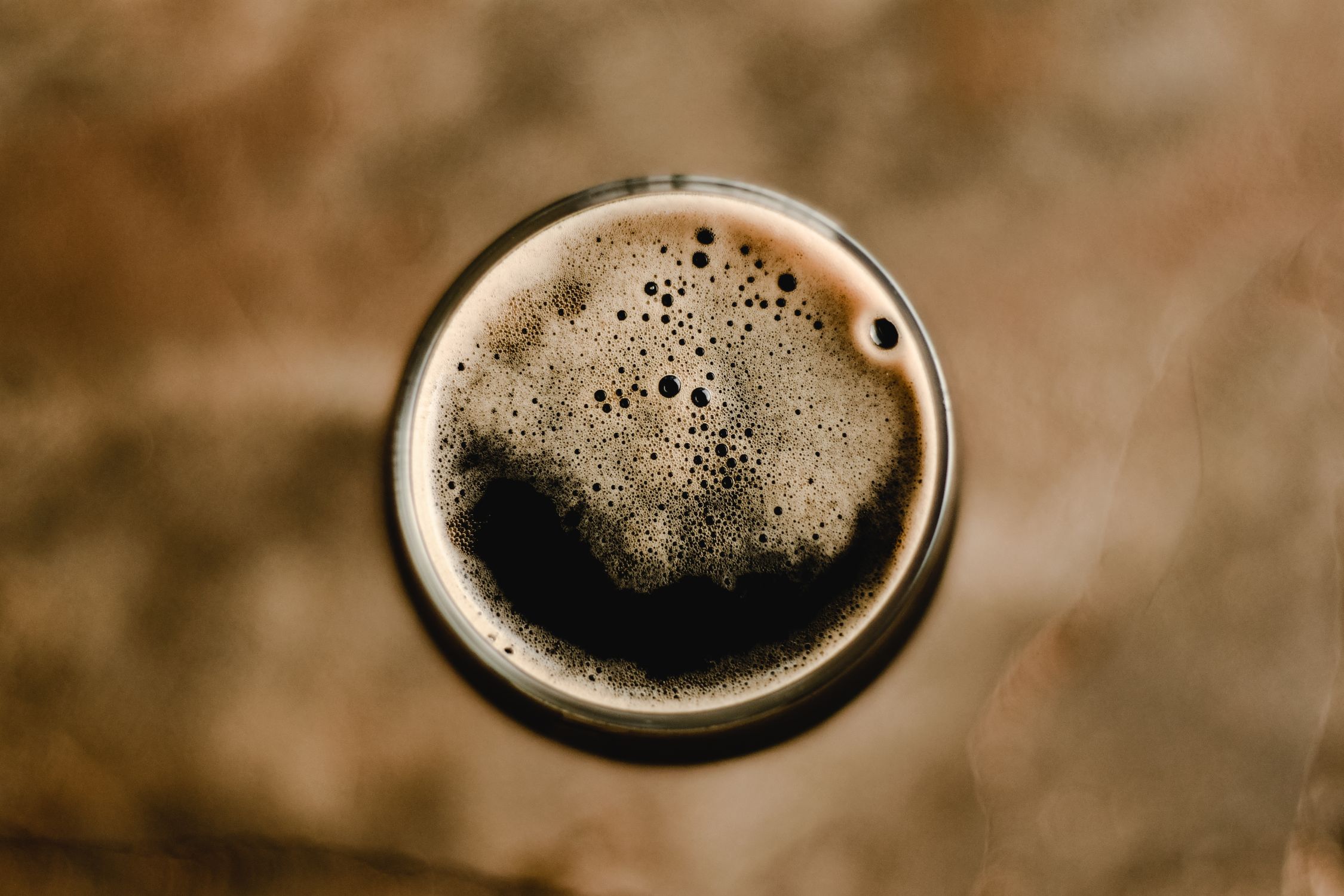 Top View of a Glass of Beer · Free Stock Photo