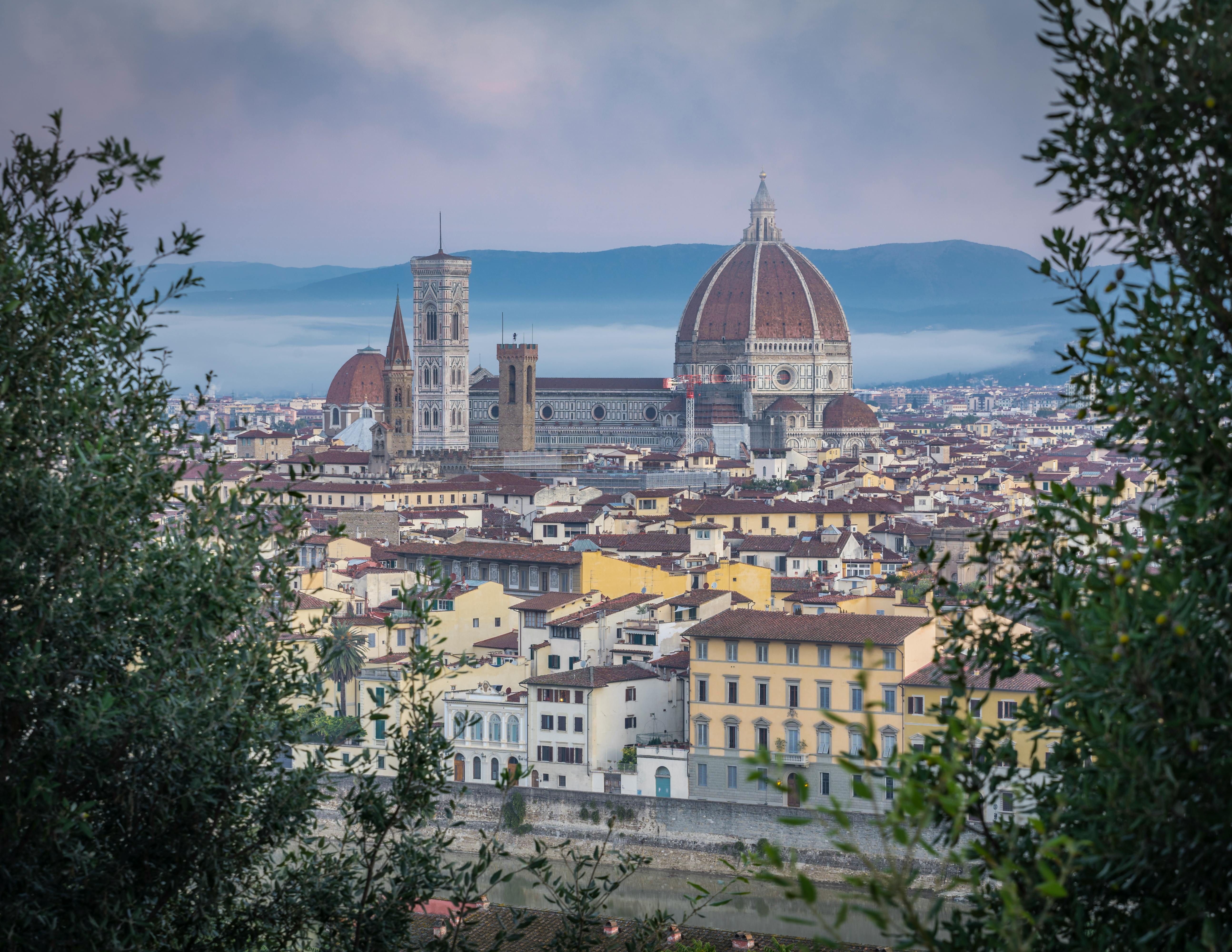 A picturesque view of Florence's skyline with the iconic Duomo and surrounding architecture.