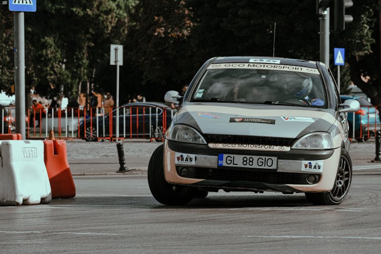 Car Driving Fast During Rally