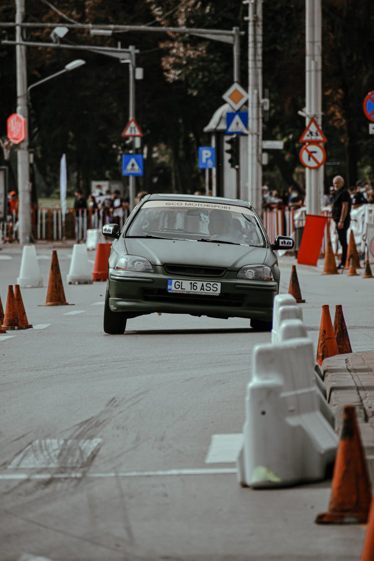 Driving Rally Car On Street