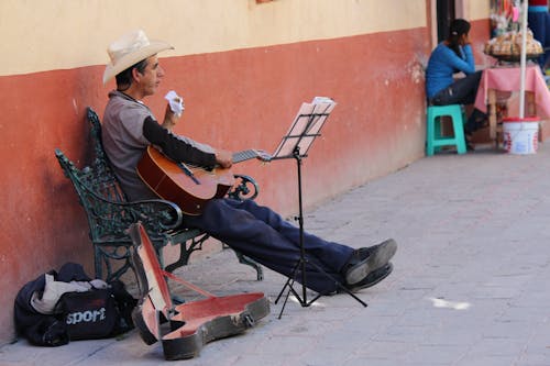 Free stock photo of bench, mexico, musician Stock Photo