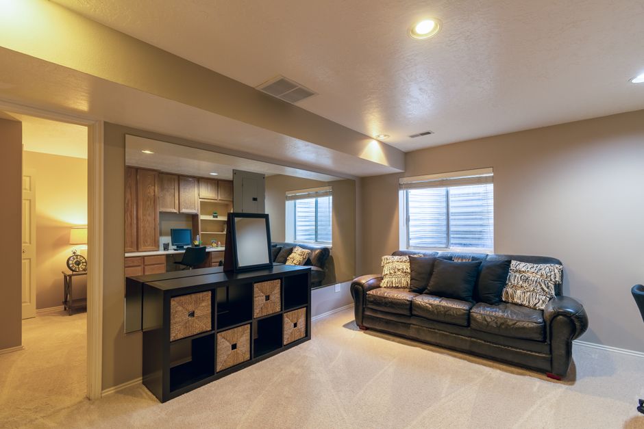 finished basement with modern decor - home addition finished basement with modern decor - home addition