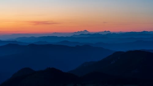 
An Aerial Shot of a Mountain Range during the Golden Hour