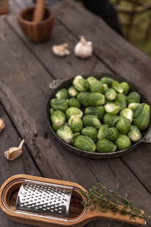 Free  Brussels Sprouts On Round Bowl Stock Photo