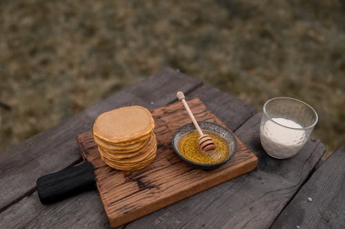 Kostnadsfri bild av glas med mjölk, honung, matfotografi