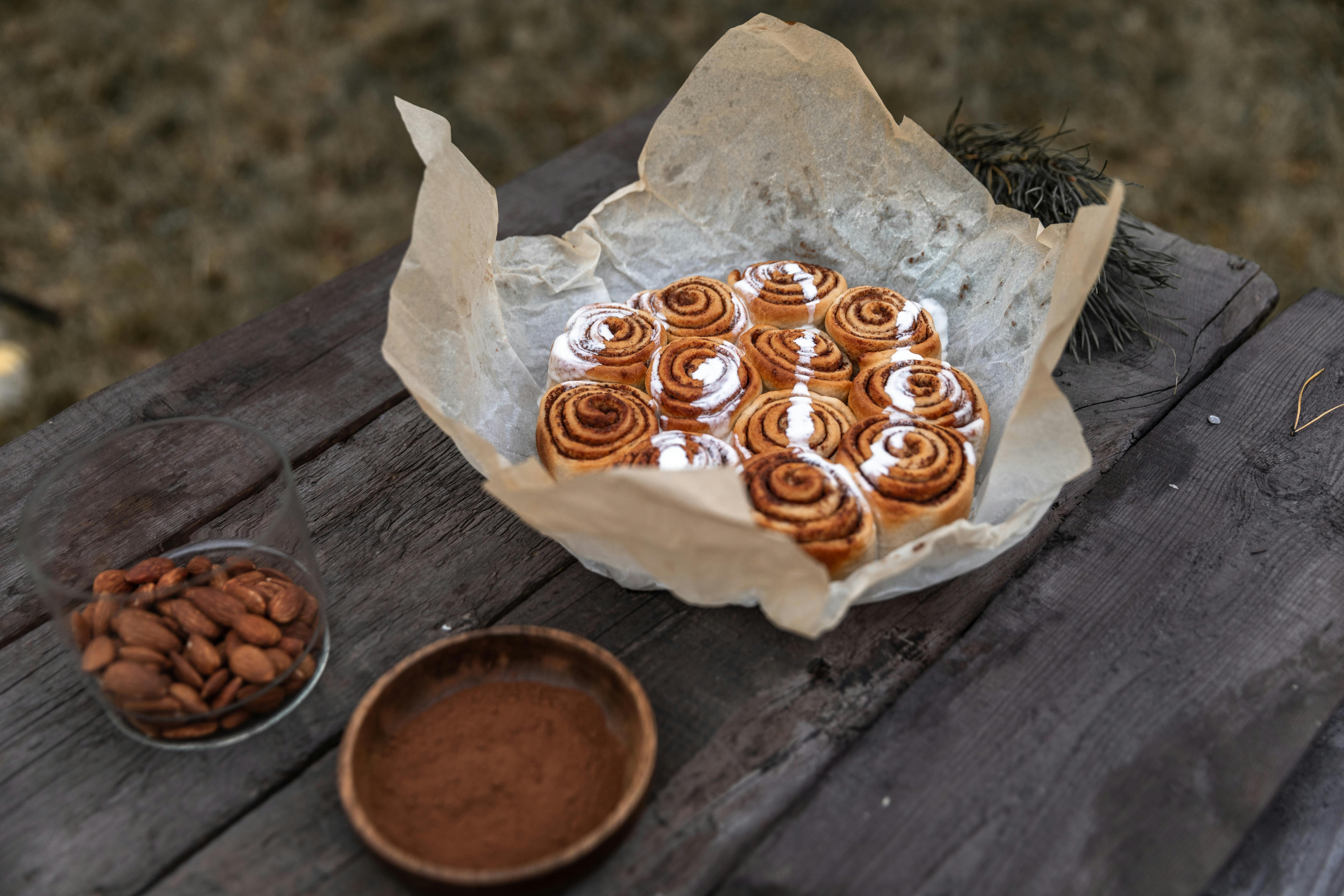 cinnamon rolls in a parchment paper