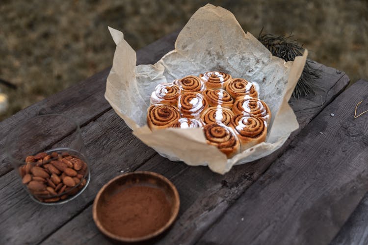 Cinnamon Rolls In A Parchment Paper 