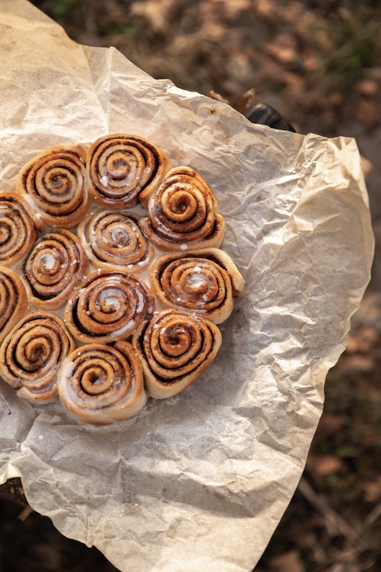 Baked Cinnamon Bread Over A Paper