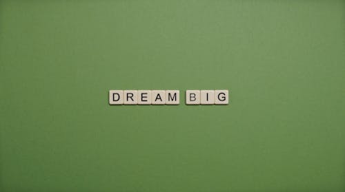 Dream Big Text On Green Background