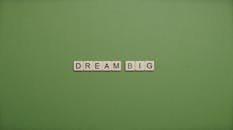 Dream Big Text On Green Background