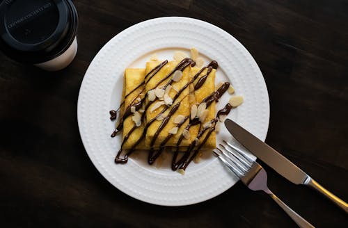 Ilmainen kuvapankkikuva tunnisteilla asetelma, crêpes, flatlay