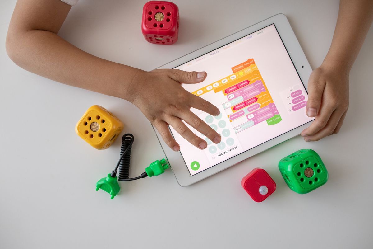 Student learning programming and coding