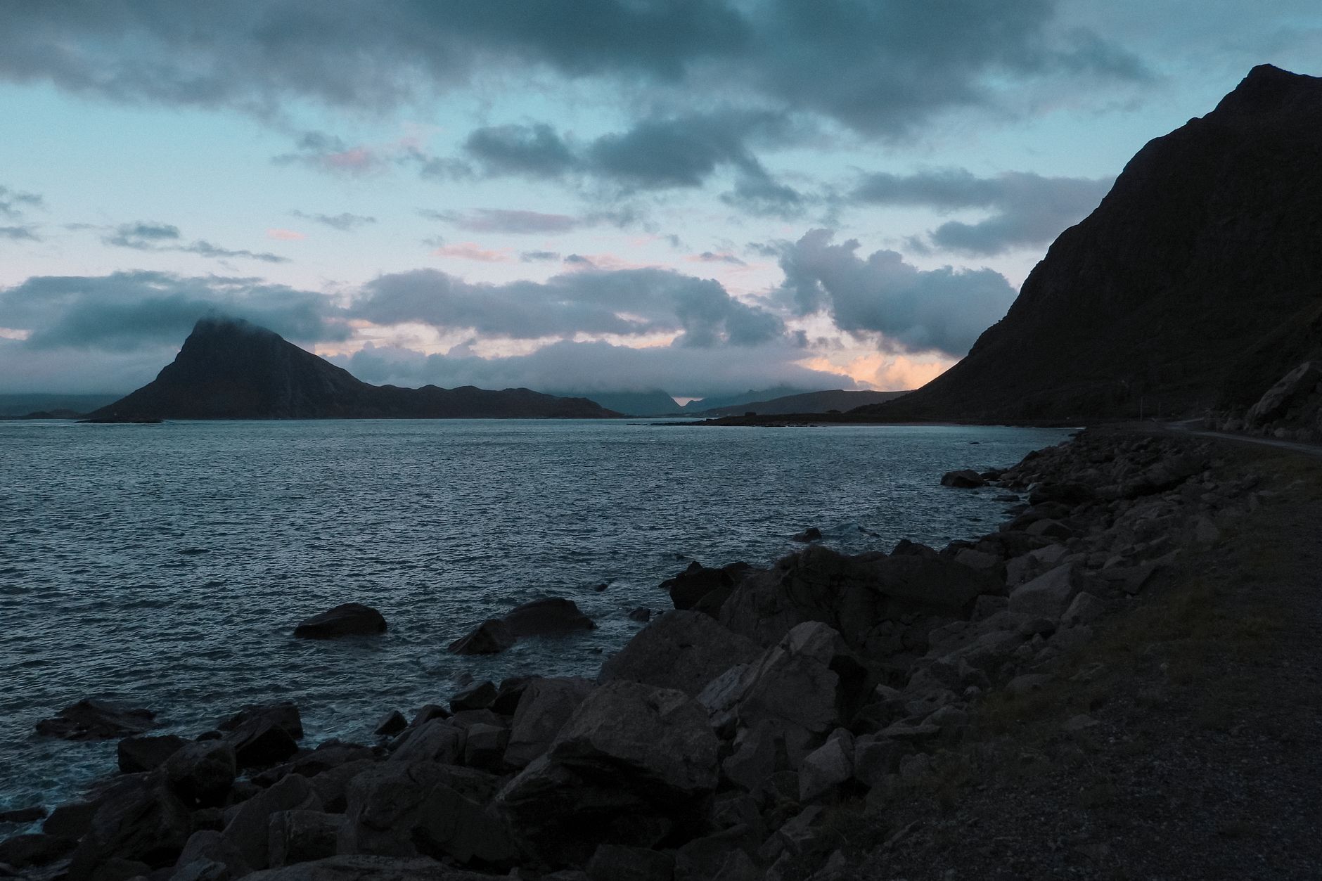 Lofoten ridge above the sea