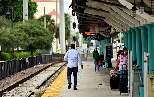 People on Railway Platfrom 